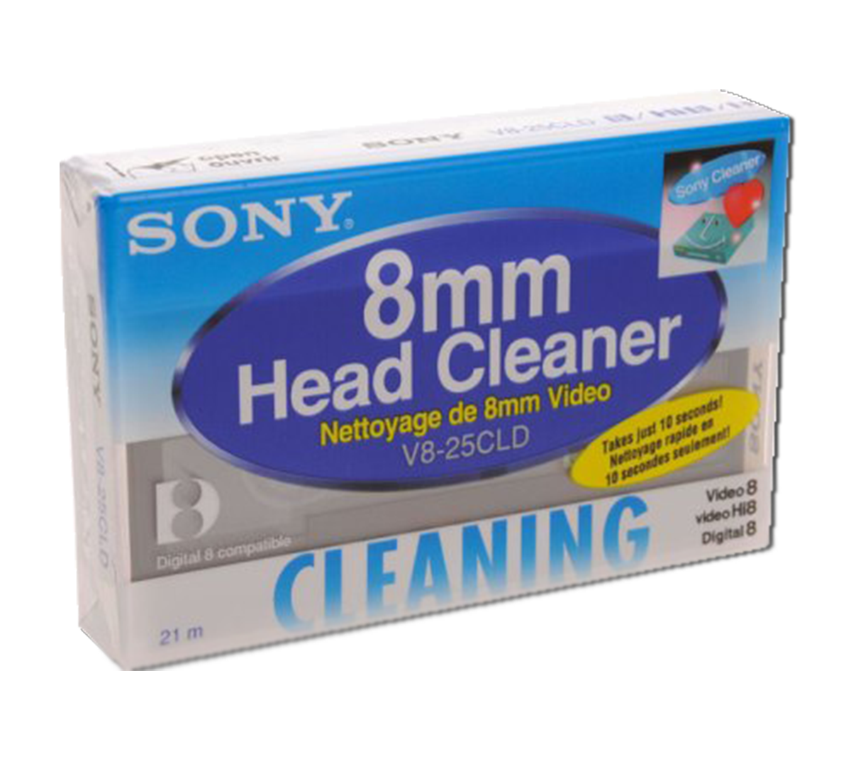 【新品未使用】SONY 8mm ヘッドクリーナー V8-25CLD Sony 8mm Head Cleaner - Head Cleaning Cassette - Sony V8